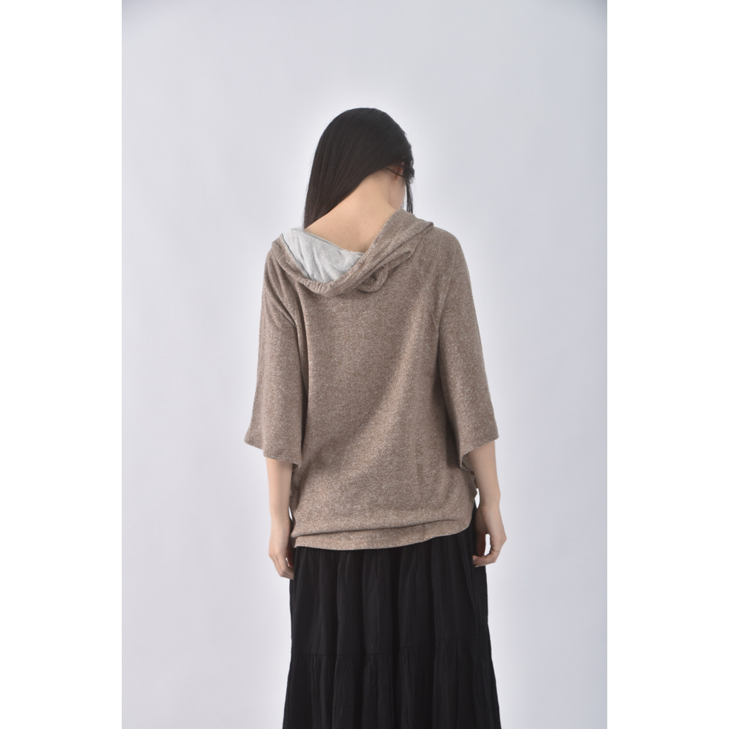 (M) spanish harlem棉質連帽棕色長袖上衣二手衣, , large