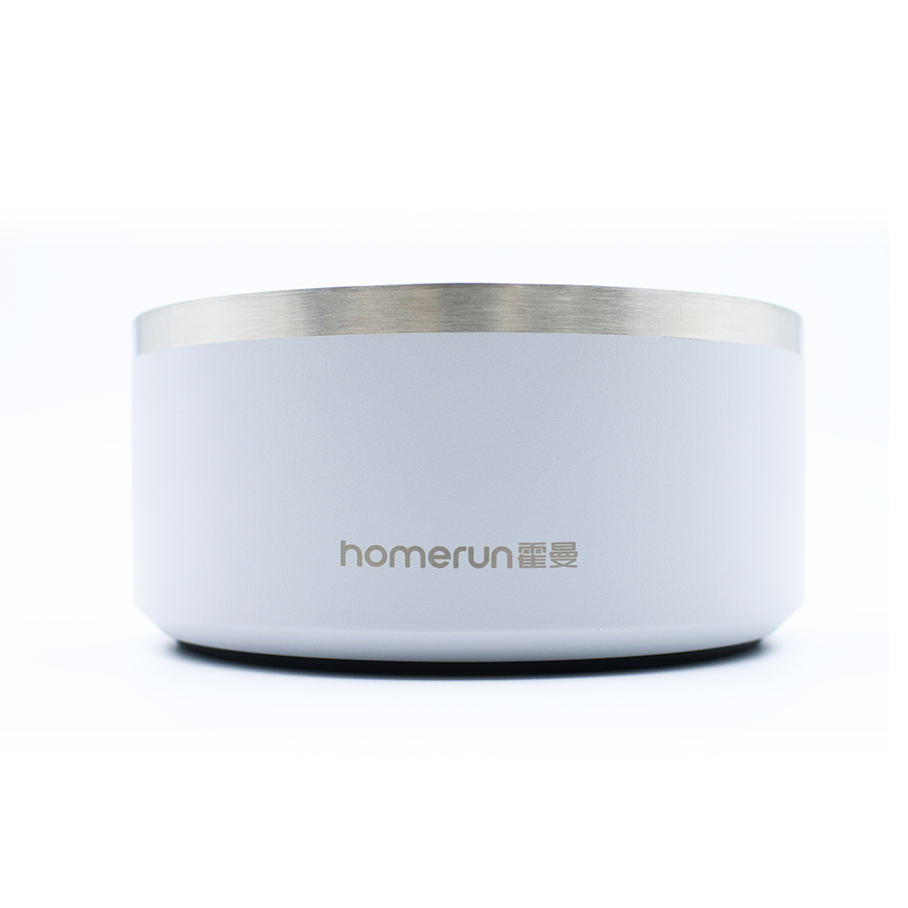 Homerunpet  stainless steel bowl white, , large