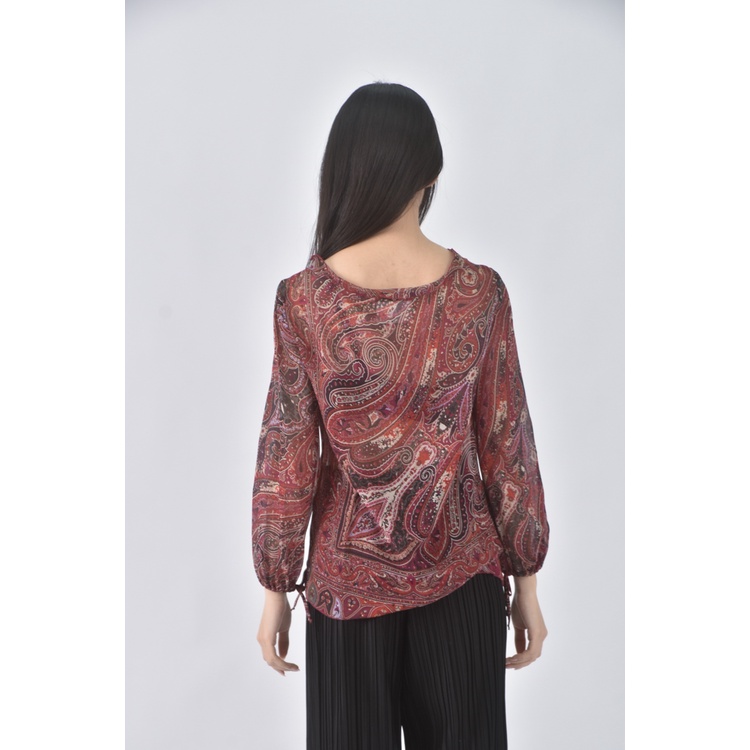 (S) sportmax質感變形蟲紅色長袖上衣二手衣, , large