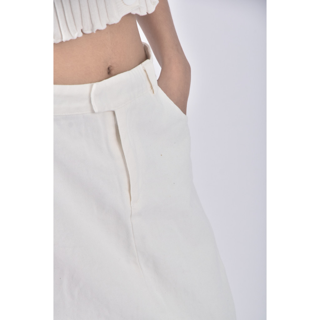 (XL) air space lady丹寧牛仔質感棉質純棉白色長裙二手衣, , large
