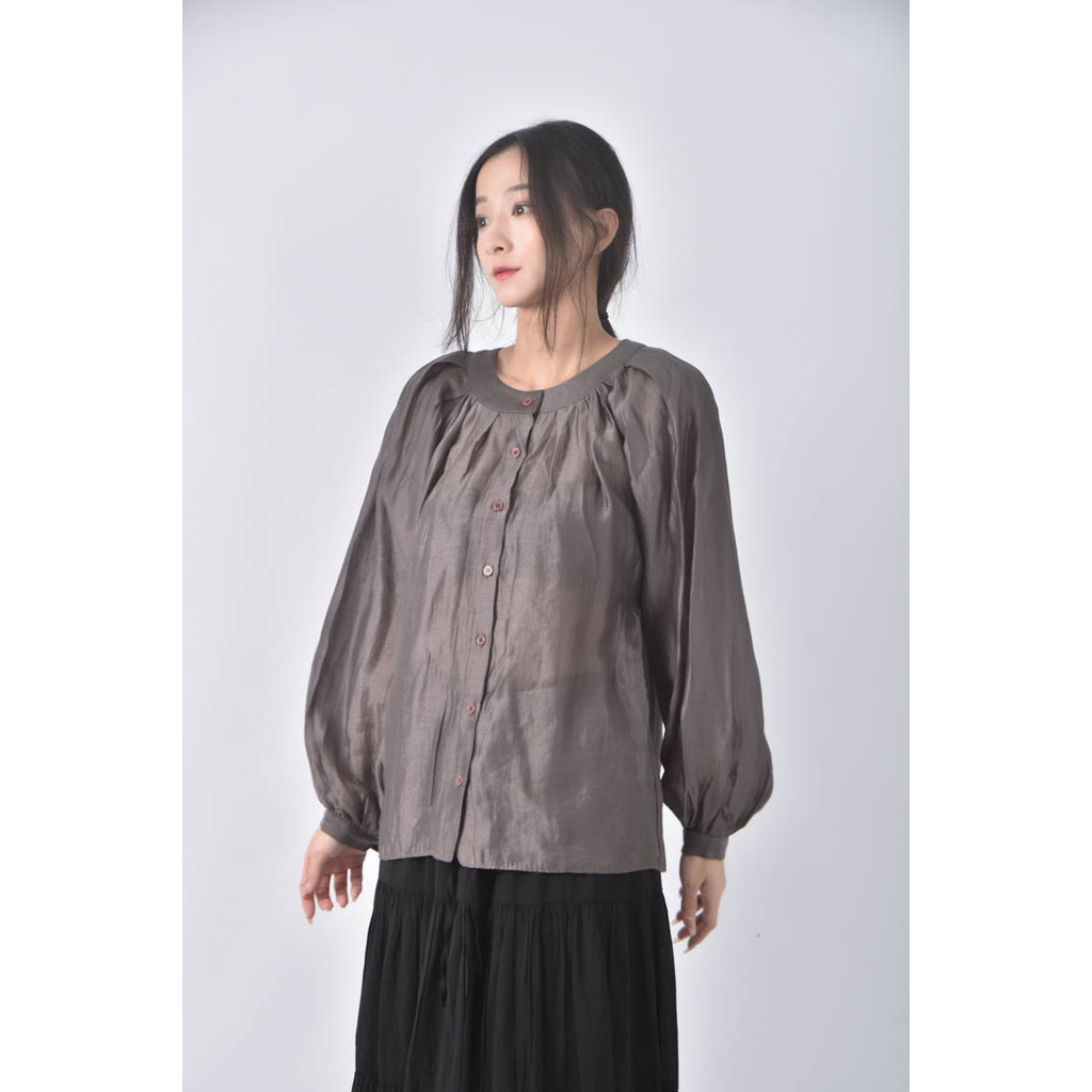 (M) tion韓牌排扣黑色長袖上衣二手衣, , large