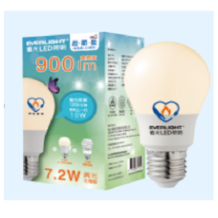 Everlight 7.2W ECO Plus LED Lamp, 黃光, large