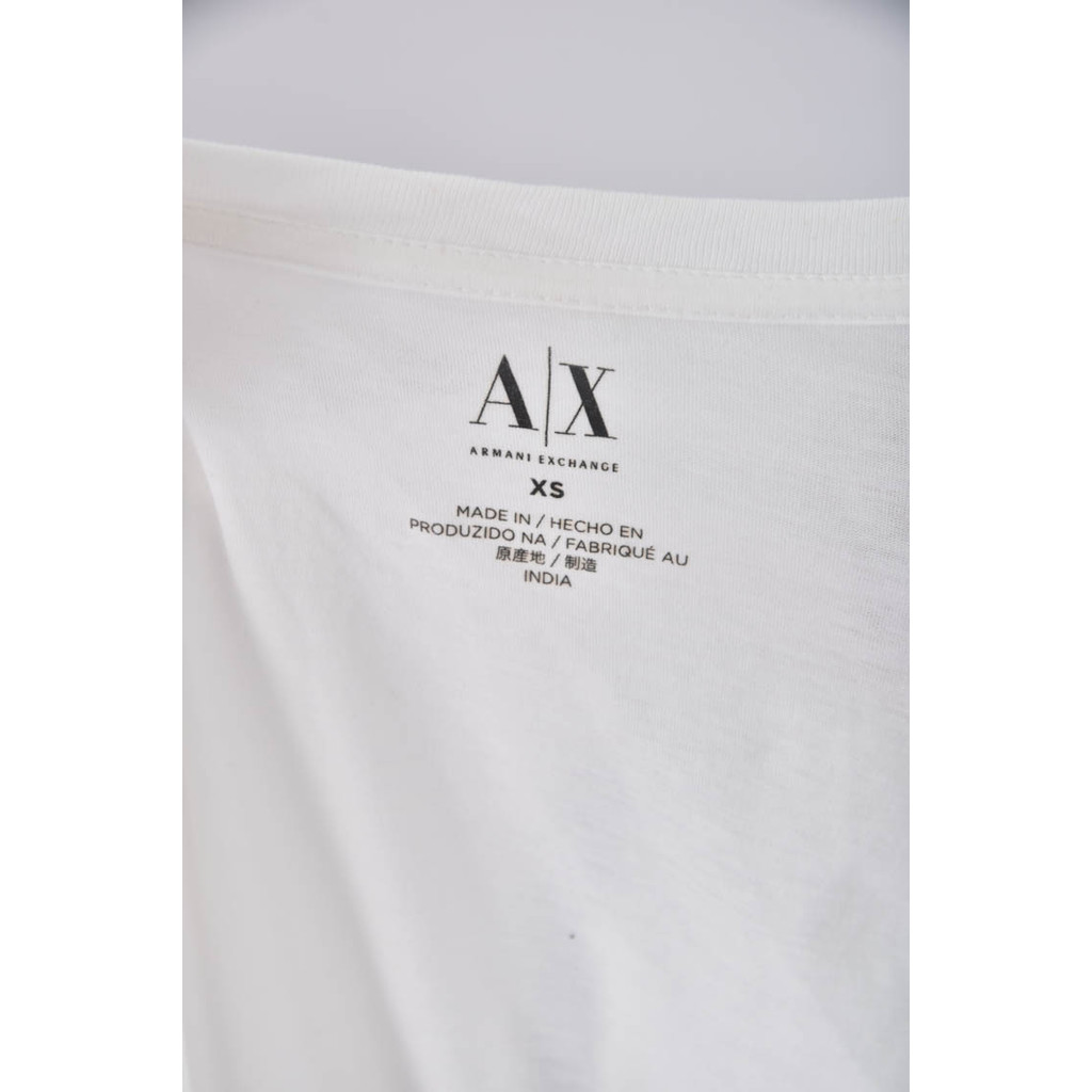 (S) armani exchange大圖白色短袖上衣二手衣, , large