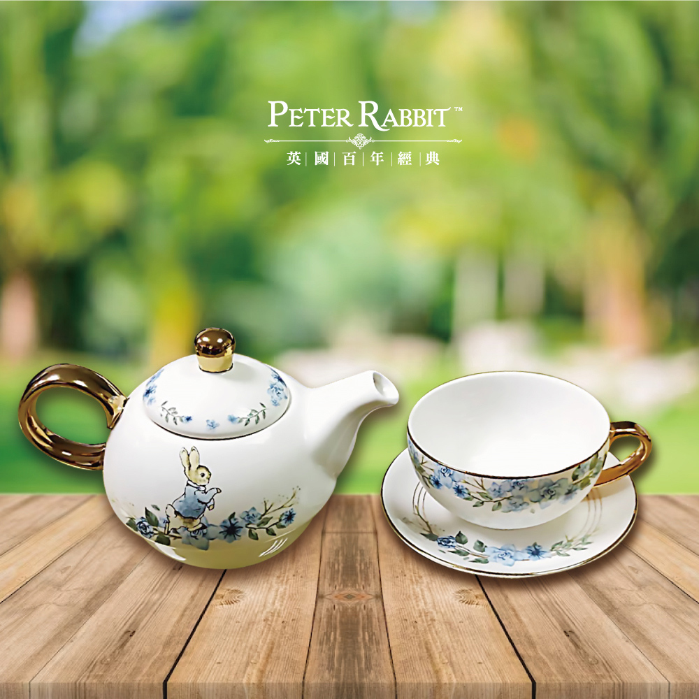 【世豐】Peter Rabbit比得兔青花瓷子母壺杯盤禮盒組, , large