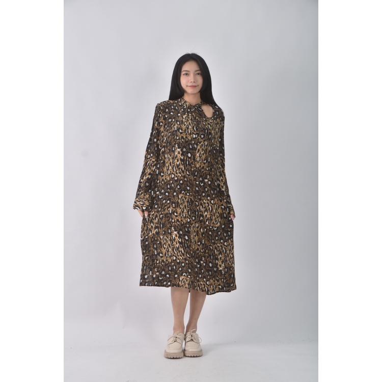 (XL) 豹紋黃色洋裝二手衣, , large