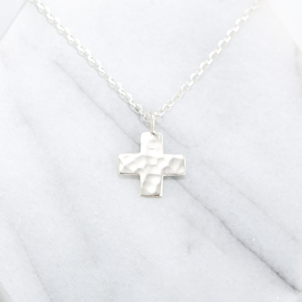 【Angel & Me】手工 鍛敲 祝福 十字架 (大) Cross s925 純銀 生日 情人節 禮物, , large