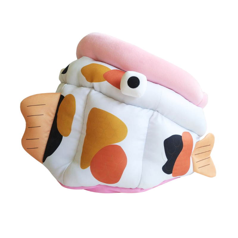 Pet bed with cute fish theme, , large