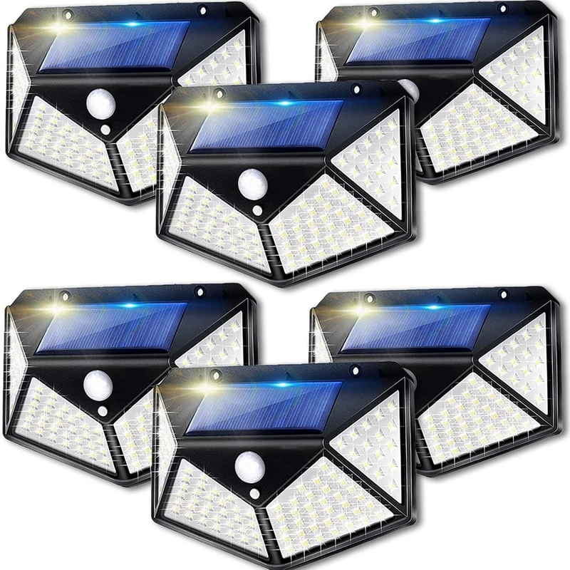 Outdoor four-sided LED solar sensor light, , large