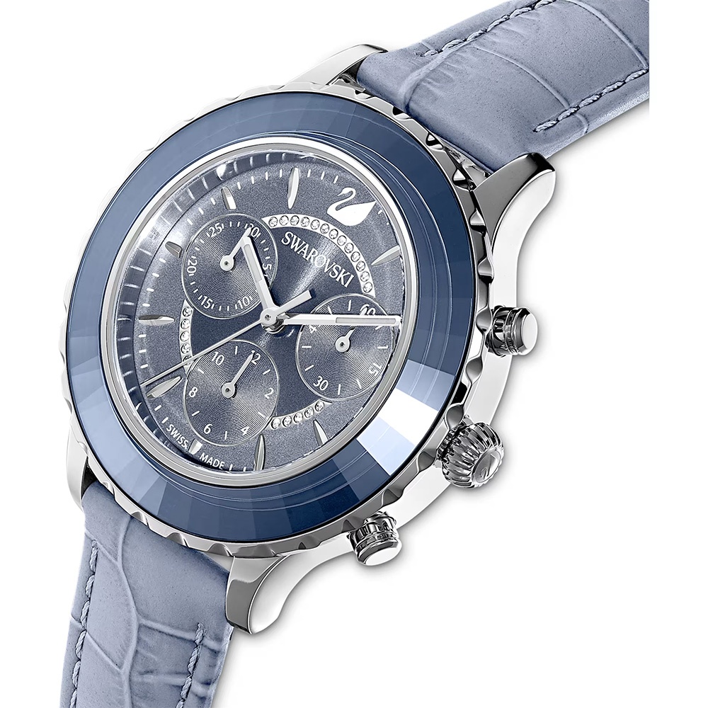 SWAROVSKI 施華洛世奇 送禮 Octea Lux Chrono丹寧藍晶鑽手錶 女錶-39.5mm 5580600, , large