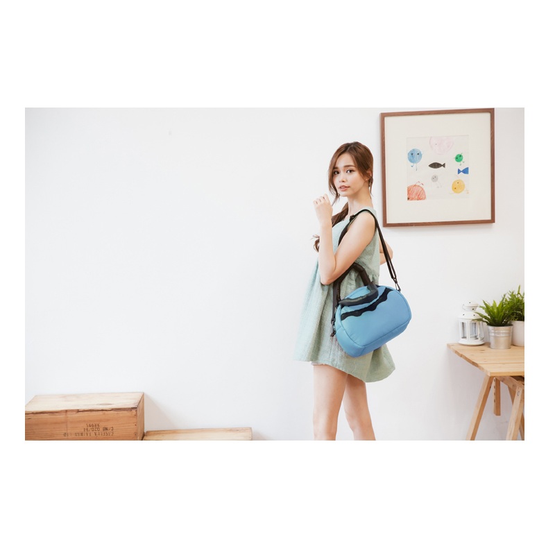 【iwow】蕾絲手挽包/湖水藍, , large