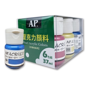 普思AP  珍珠色壓克力顏料組 37ml / 6色(B0301-326), , large