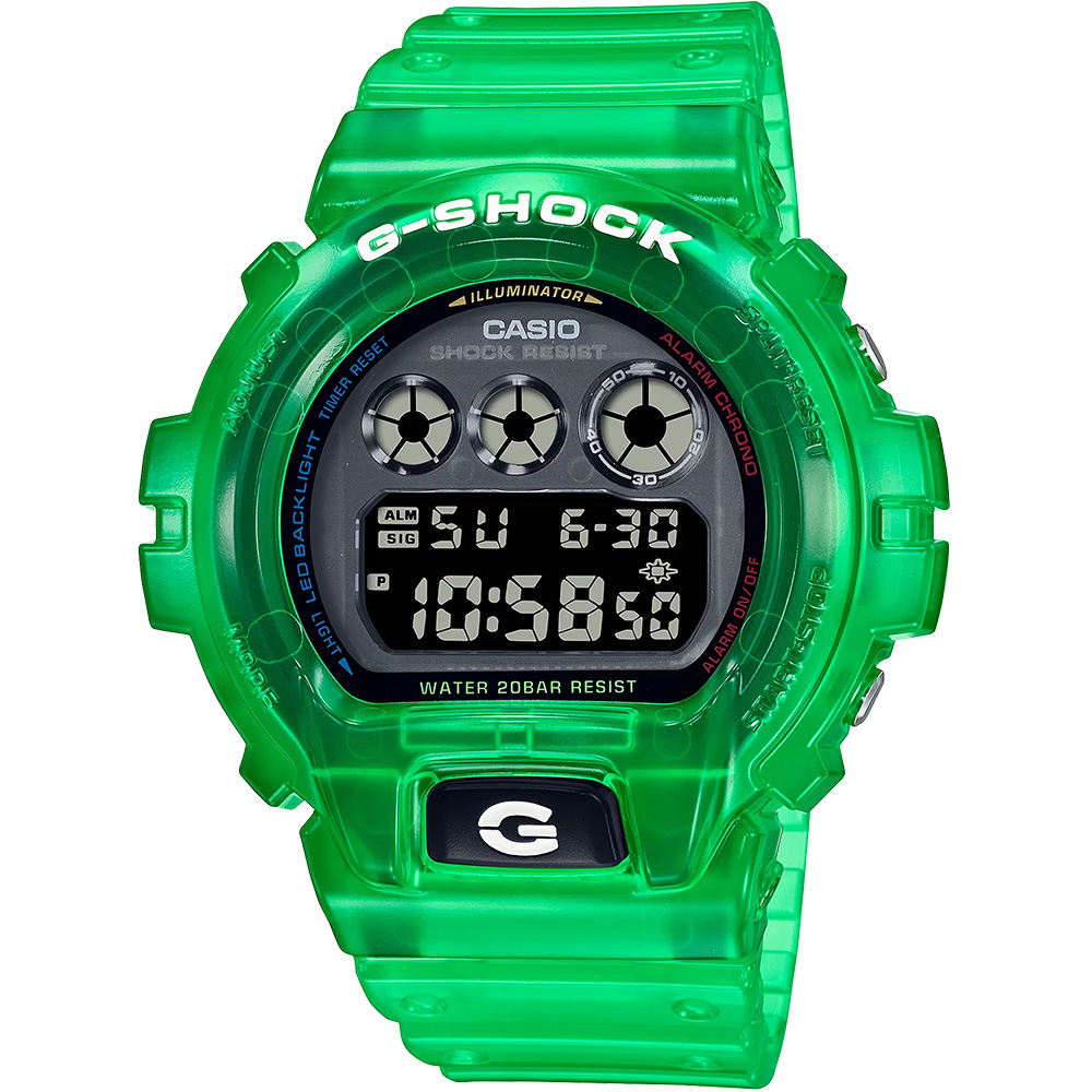 CASIO 卡西歐 G-SHOCK 繽紛半透明手錶 DW-6900JT-3, , large