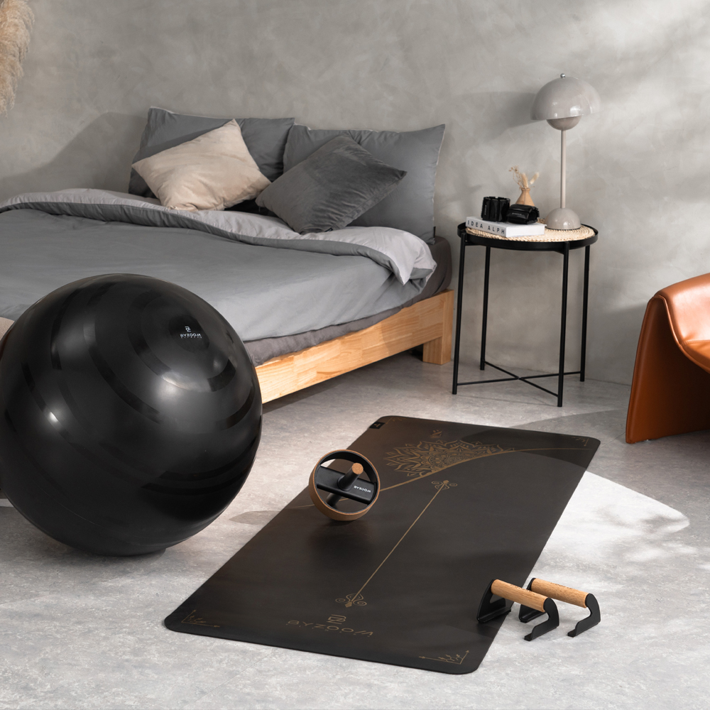 PU Natural Rubber Yoga Mat 5mm (black), , large