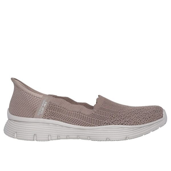 Kixpress-Skechers Seager 女 休閒鞋 健走 瞬穿舒適科技 透氣 緩震 深米色 [158980DKTP], , large