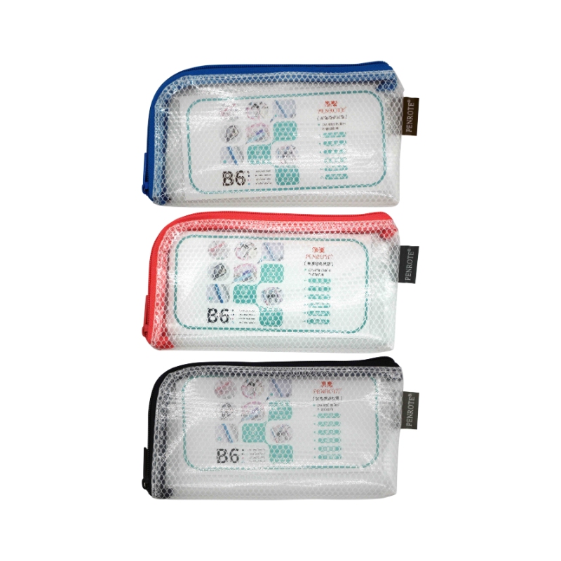 【PENROTE 筆樂】B6 EVA L型環保網格收納袋 藏青