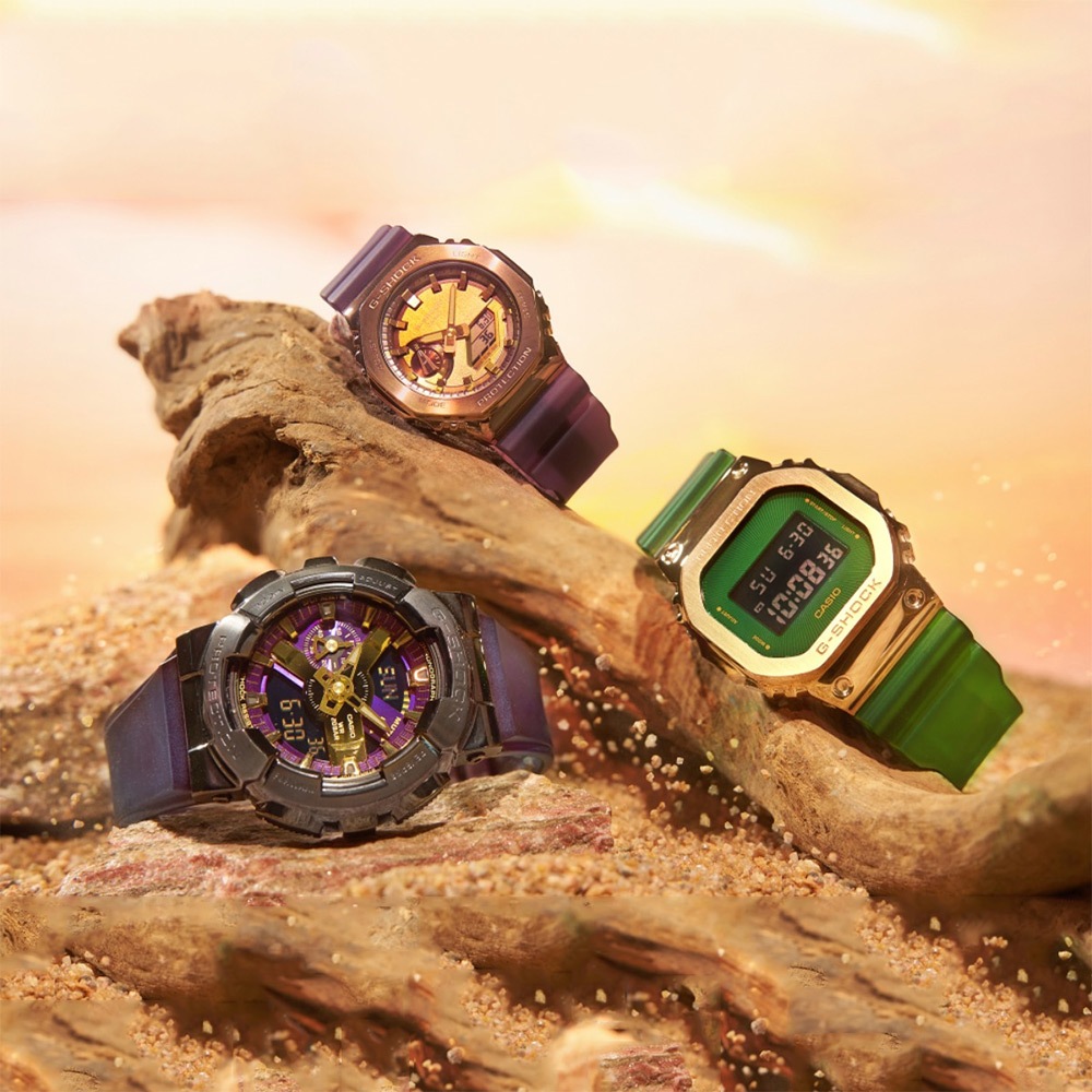 CASIO 卡西歐 G-SHOCK 沙漠綠洲 半透明電子錶 GM-5600CL-3, , large