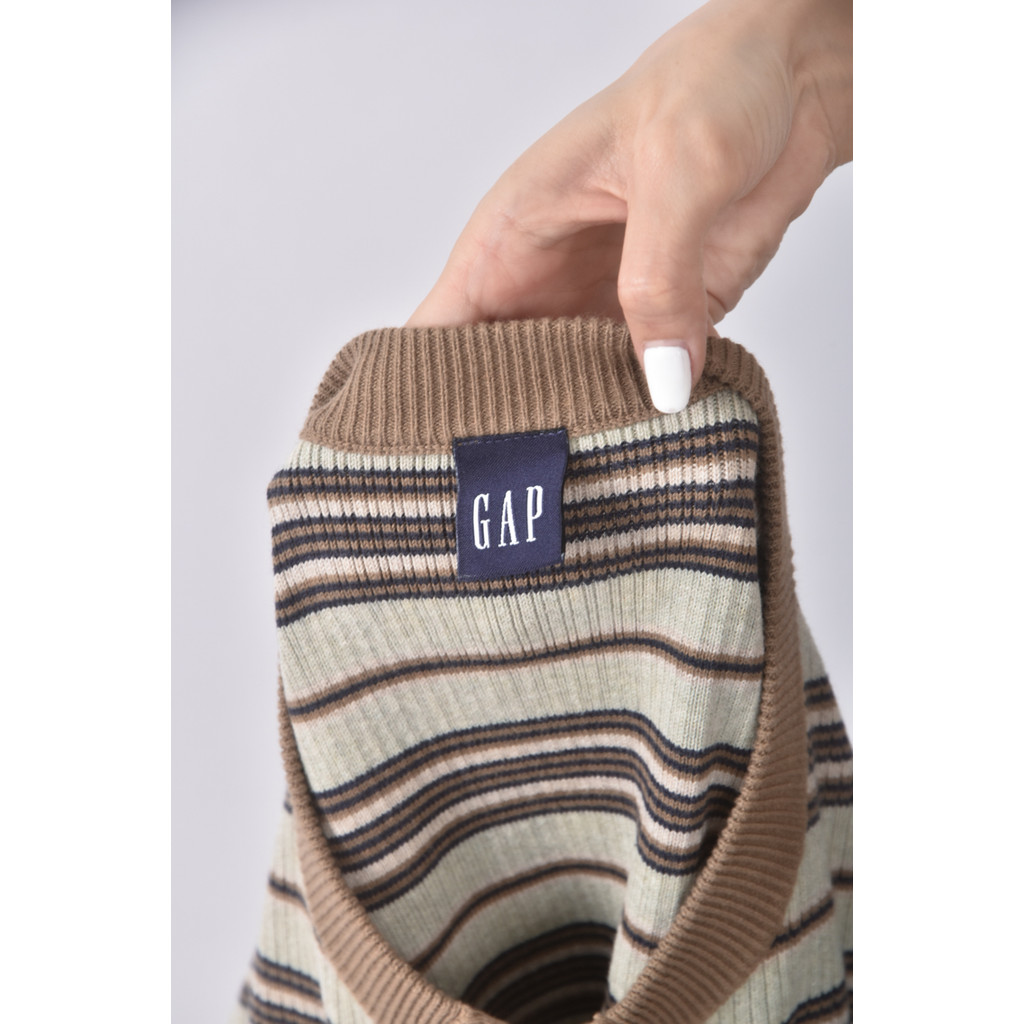 (S) gap條紋綠色短袖上衣二手衣, , large