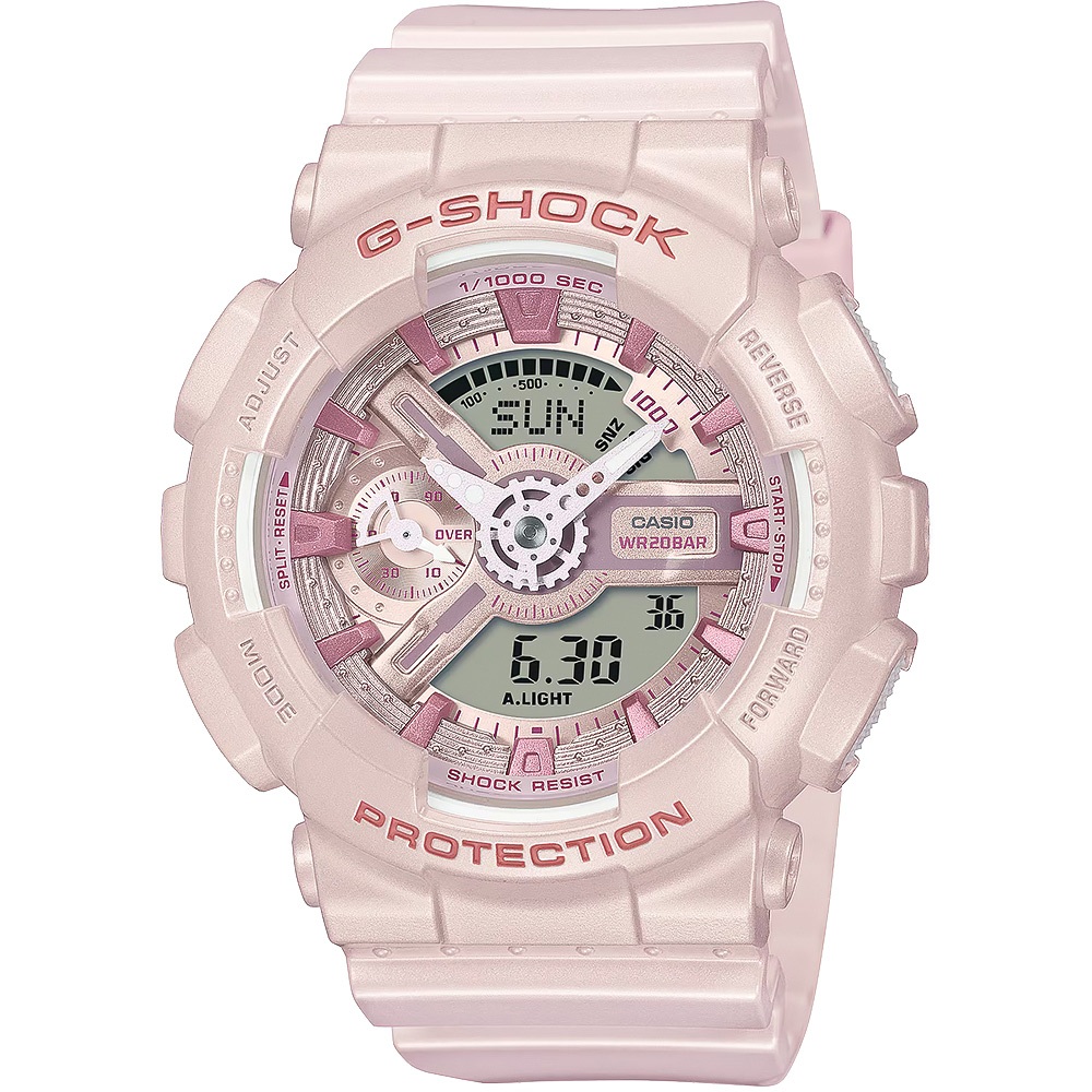 CASIO 卡西歐 G-SHOCK 珠光系列 粉彩運動女錶 手錶 GMA-S110ST-4A, , large