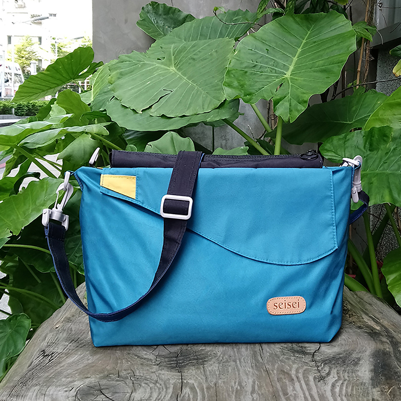 Eco-friendly Crossbody bag & tote bag Two-in-one, Reversible yoyo bag (Cerulean), , large