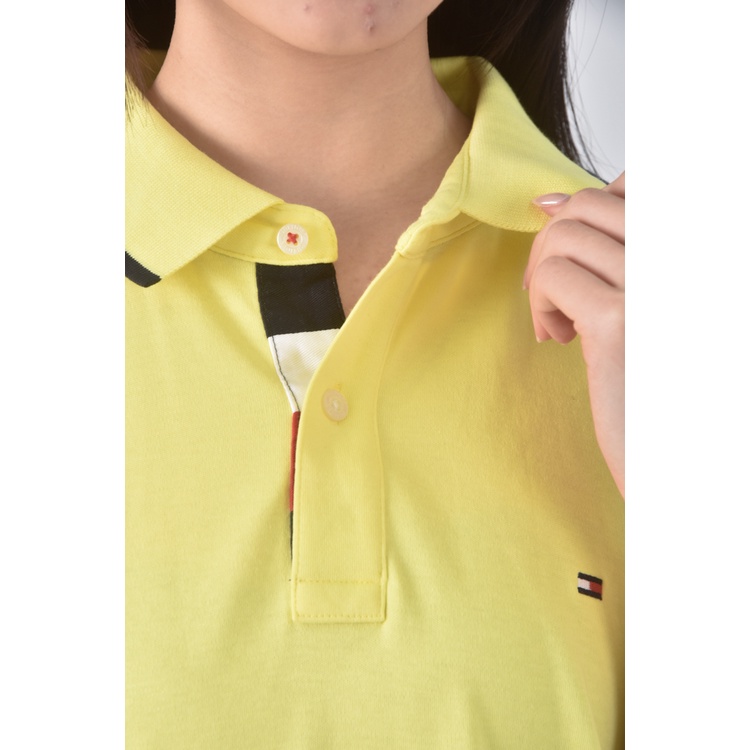 (XL) tommy hilfiger質感棉質純棉黃色短袖上衣二手衣, , large
