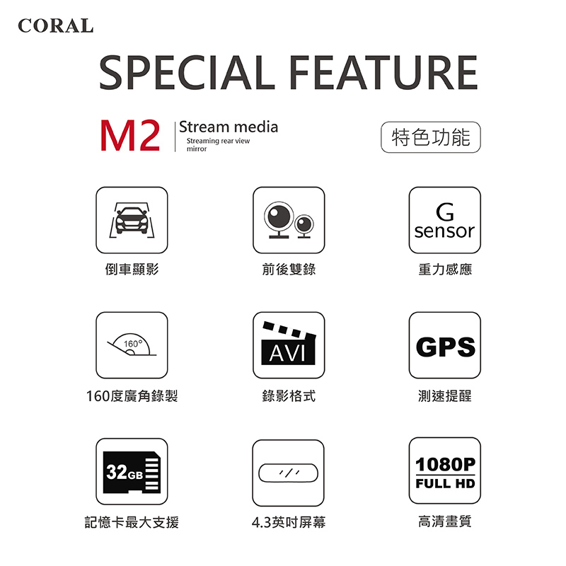 CORAL M2 GPS Driving Video Recoder, , large