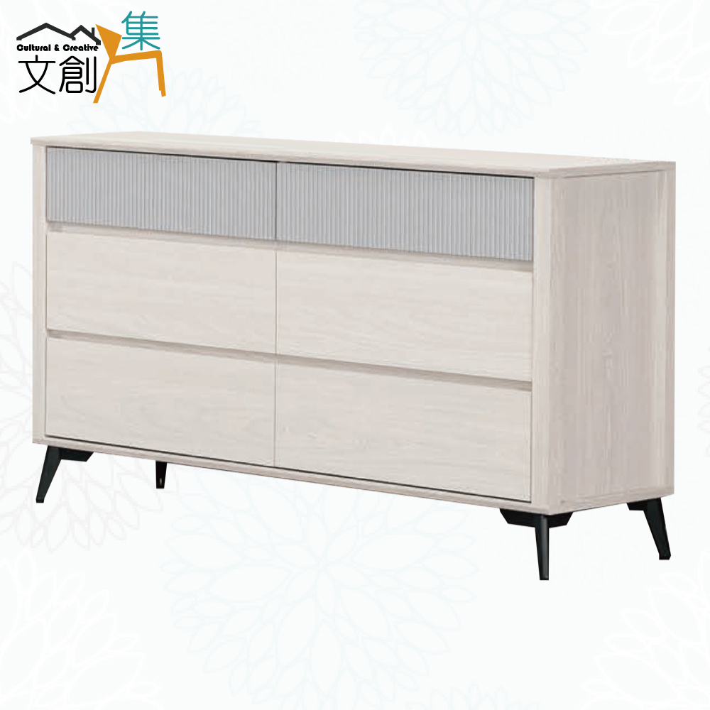 【文創集】克萊4尺雙色六抽斗櫃(客約商品), , large