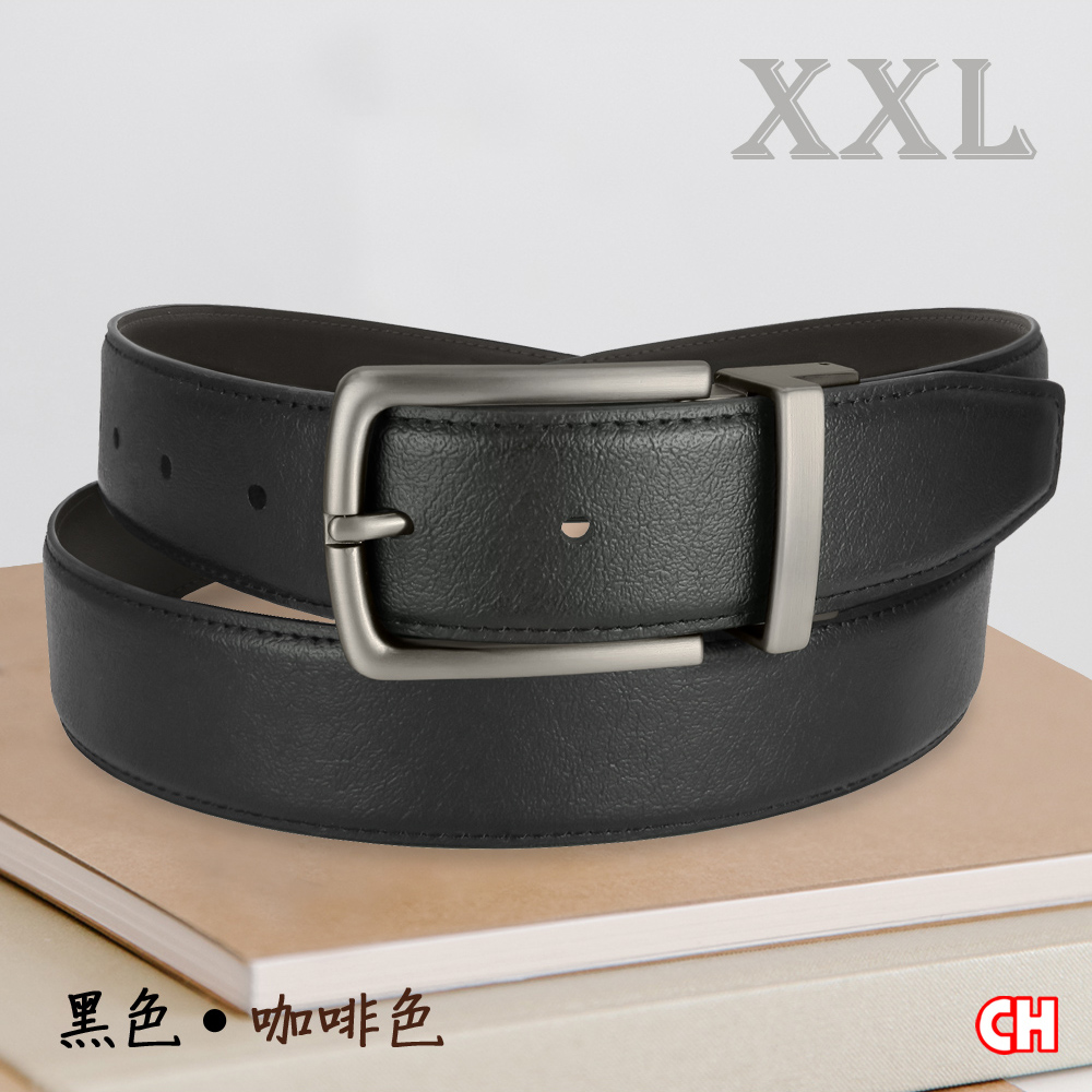 【CH-BELT 銓丞皮帶】加長休閒皮帶 XXL加大腰 針扣夾座 男皮帶腰帶(黑/咖XXL)