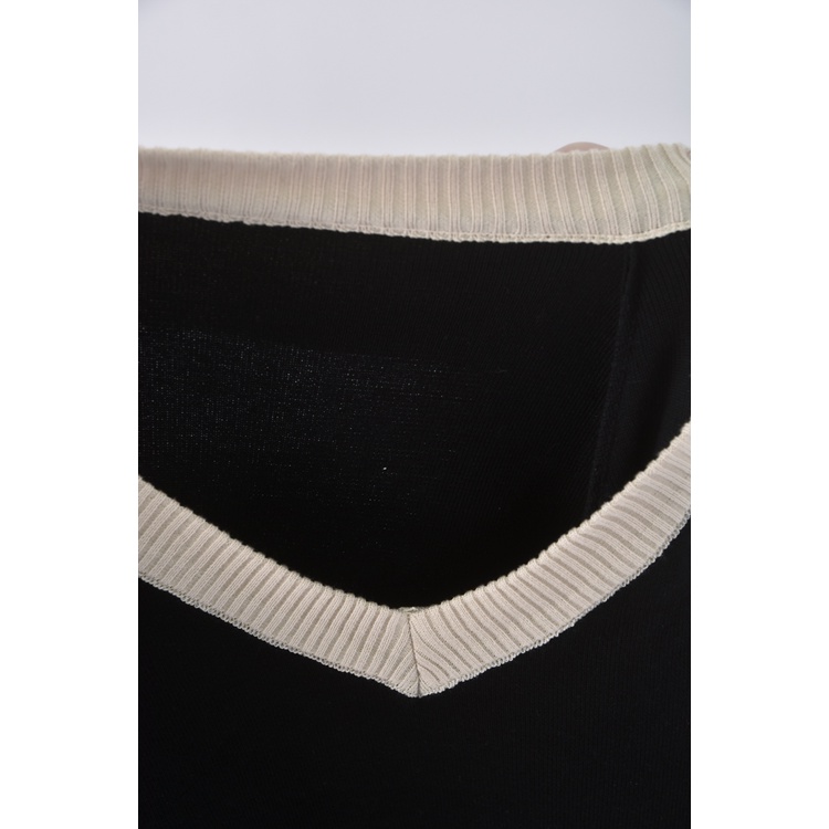 (L) 質感跳色黑色套裝二手衣, , large