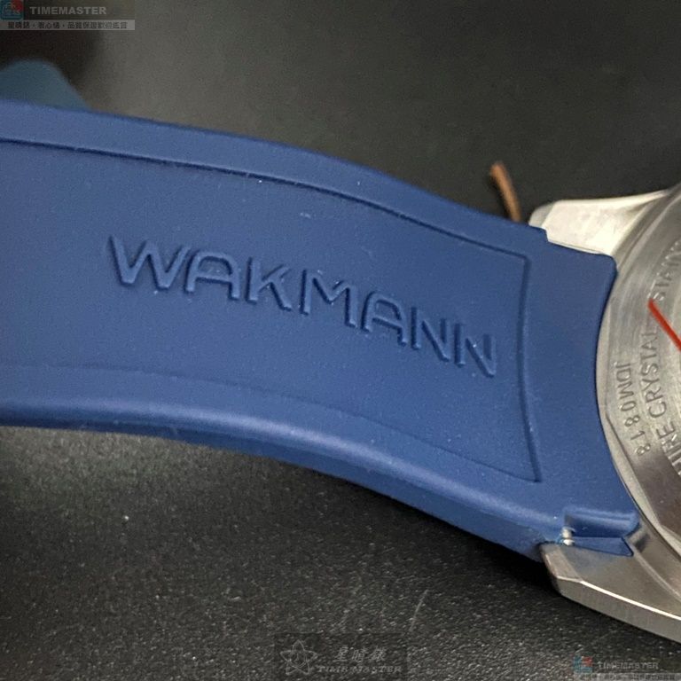 [星晴錶業]WAKMANN手錶,44mm,WA00030寶藍色錶面寶藍錶殼寶藍矽膠錶帶款, , large