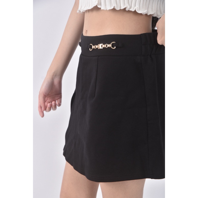 (L) syue fu韓牌高腰鏈條黑色短褲二手衣, , large