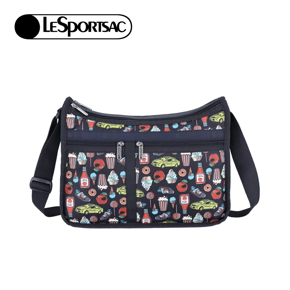 |快速出貨|Lesportsac Deluxe Everyday Bag 經典斜背包/ 紐約美食插畫風, , large