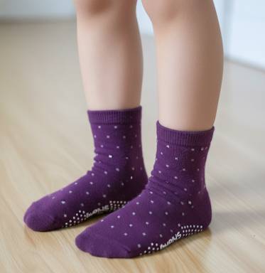 [Kaimei Cotton] 12 pairs of random excellent MIT Taiwan made pure cotton 1/2 non-slip children's socks water jade dot style 13-16cm, , large