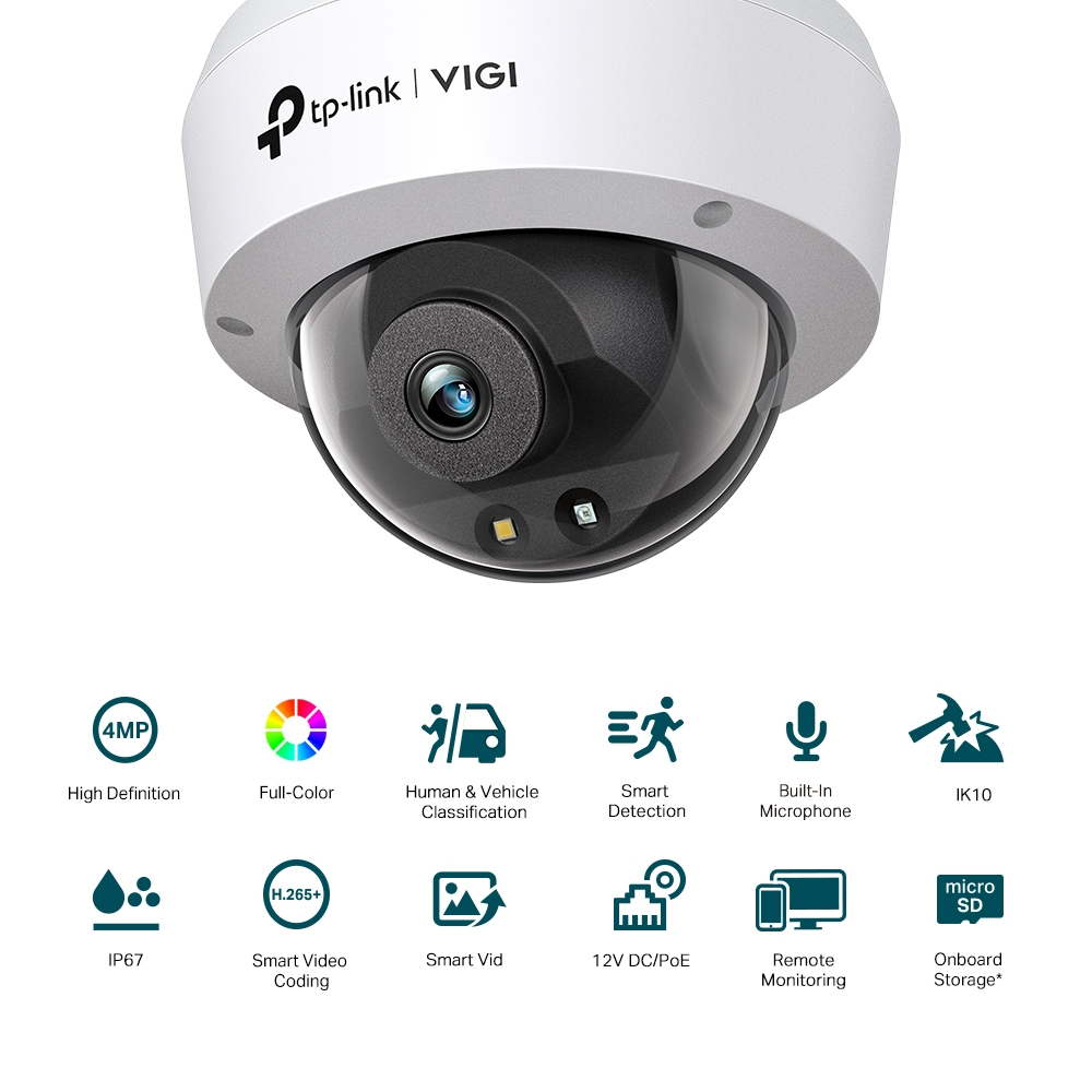 TP-LINK 昌運監視器組合 VIGI NVR1104H-4P 4路主機+VIGI C240 4MP半球網路攝影機*2, , large