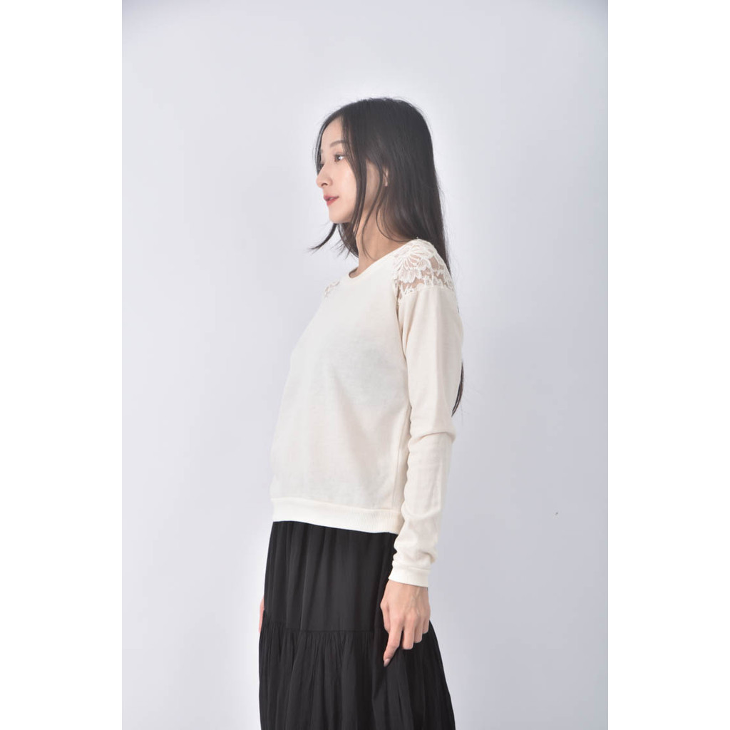 (M) 【又又私服】urban style韓牌圓領杏色長袖上衣二手衣, , large