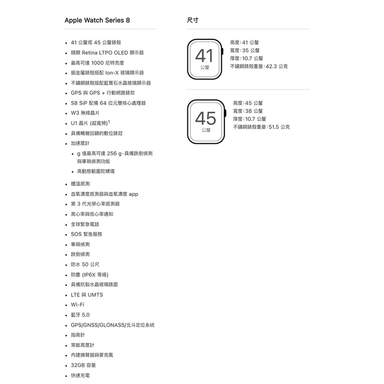 Apple Watch S8 GPS ; 45mm 午夜色鋁金屬錶殼搭配午夜色運動型錶帶 _ 台灣公司貨 + 贈, , large