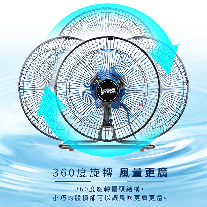 【樂活不露】12吋工業扇 【沙色】  電風扇 靜音風扇 工業扇 360度擺頭 三段風速, , large