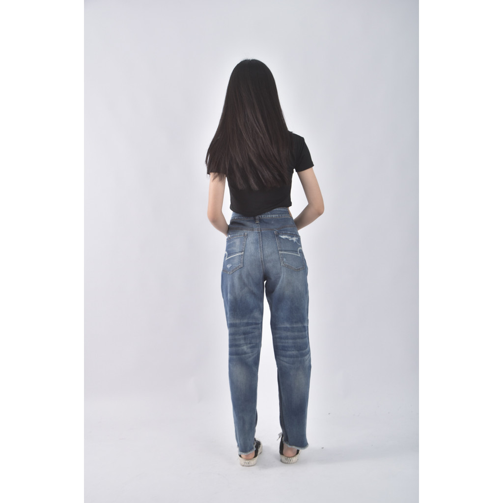 (3XL) american eagle丹寧牛仔質感棉質仿舊藍色長褲二手衣, , large