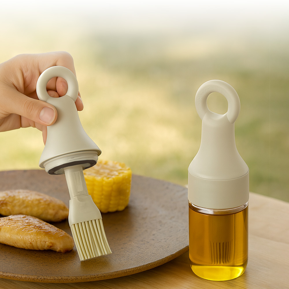 【上手家居】露營油壺刷 白色150ml(油刷/矽膠刷/油刷瓶/烤肉刷/醬料刷), , large