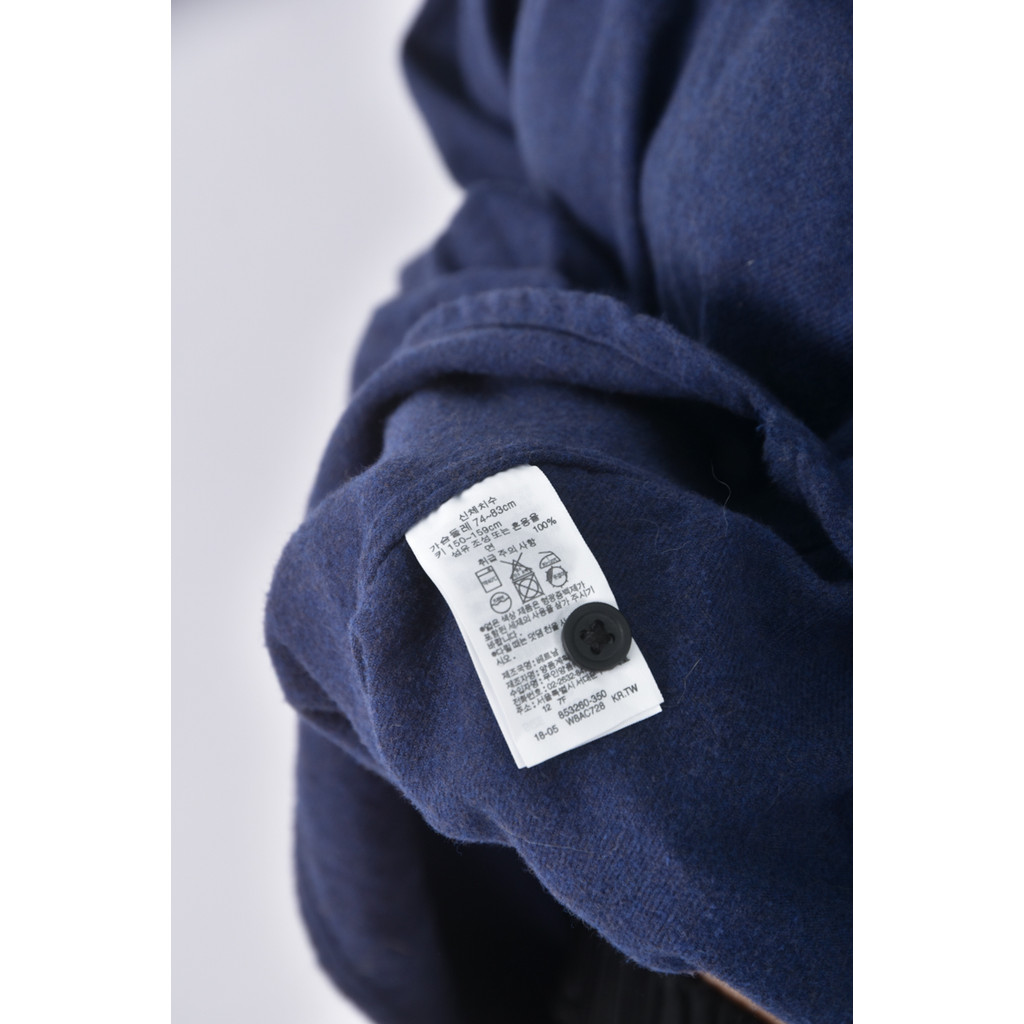 (M) 質感棉質純棉藍色長袖上衣二手衣, , large