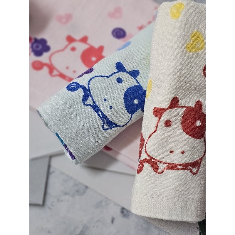 [Kaimei Cotton Industry] 12 in the group, random and excellent, MIT made in Taiwan, cute half-cotton, half-gauze children's towel - Moo Niu style, pure cotton, soft, comfortable and water-absorbent, , large