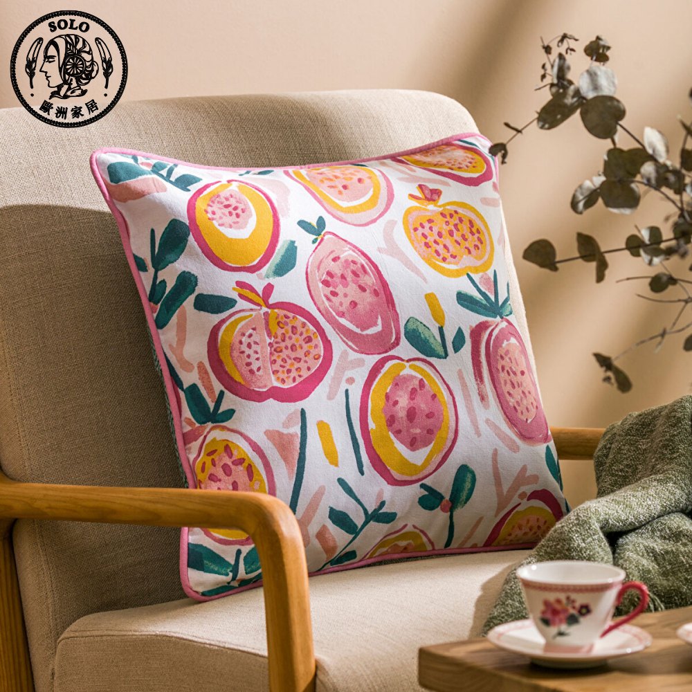 【SOLO Vintage】LCW Home 45x45cm Fruit Printed Pillow Cover Home Decor, , large