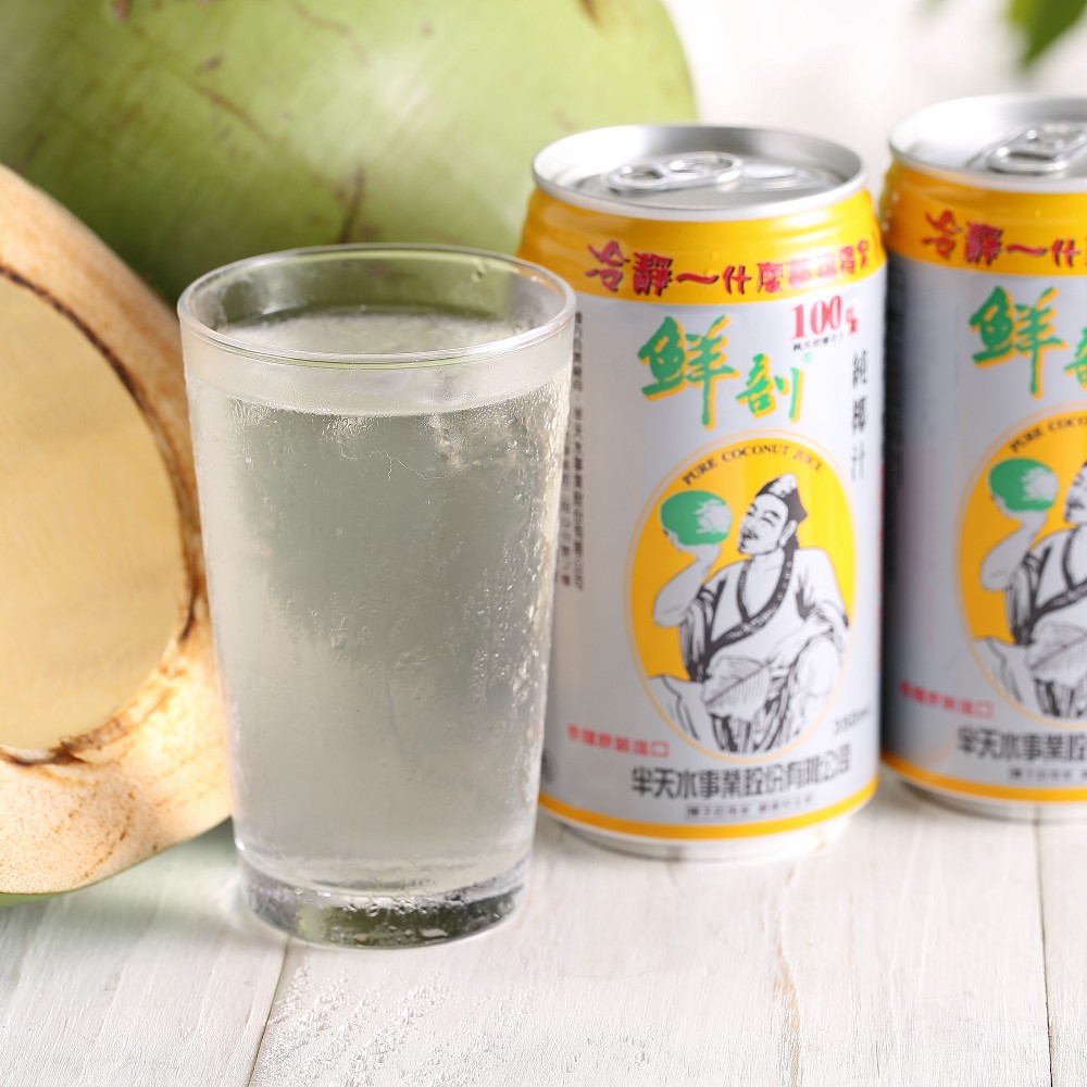 【半天水】鮮剖100%純椰汁24瓶〈350ml/瓶/易開罐〉免運, , large
