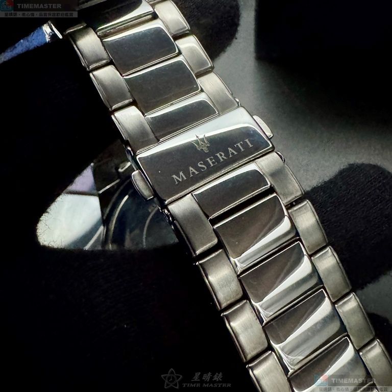 [星晴錶業]MASERATI手錶,44mm,R8853103001白色錶面銀錶殼銀色精鋼錶帶款, , large