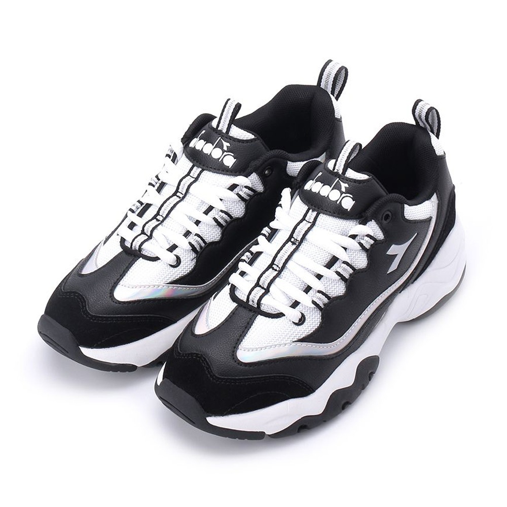 DIADORA迪亞多那 厚底時尚運動鞋 女運動鞋 休閒鞋 百搭 透氣 保護後跟 修飾腿部 耐磨 止滑 穩定 黑白 灰粉, 灰粉,24.5, large