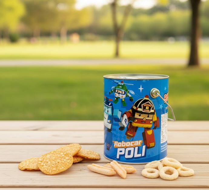 [Cartoon Collaboration] KAKA - Poli Rescue Hero Shrimp and Three Delicacies Paint Bucket, , large