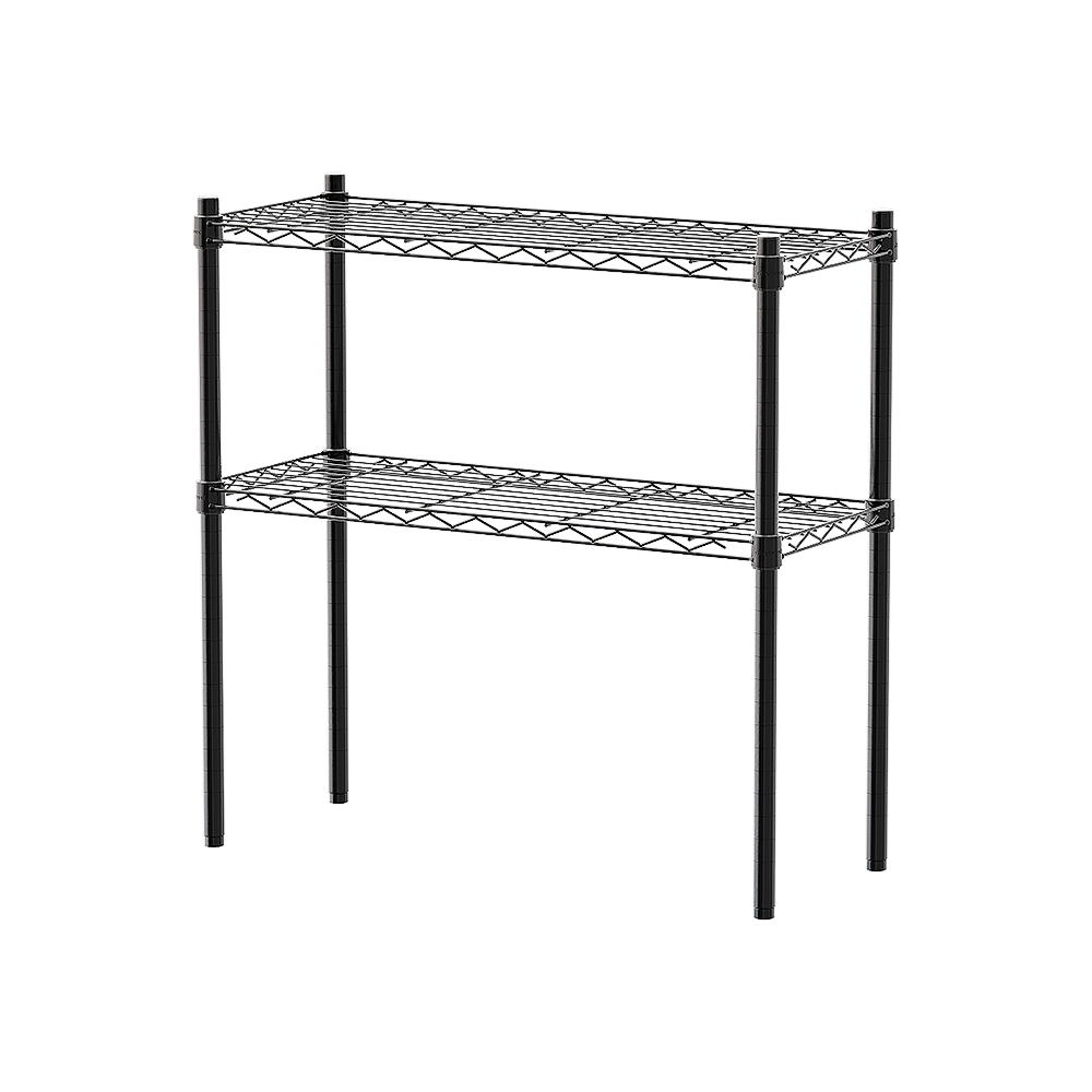 【Y HOUSE】76x30x75cm Lightweight Two-layer Iron Rack Iron Rack Shelf - Painted Black