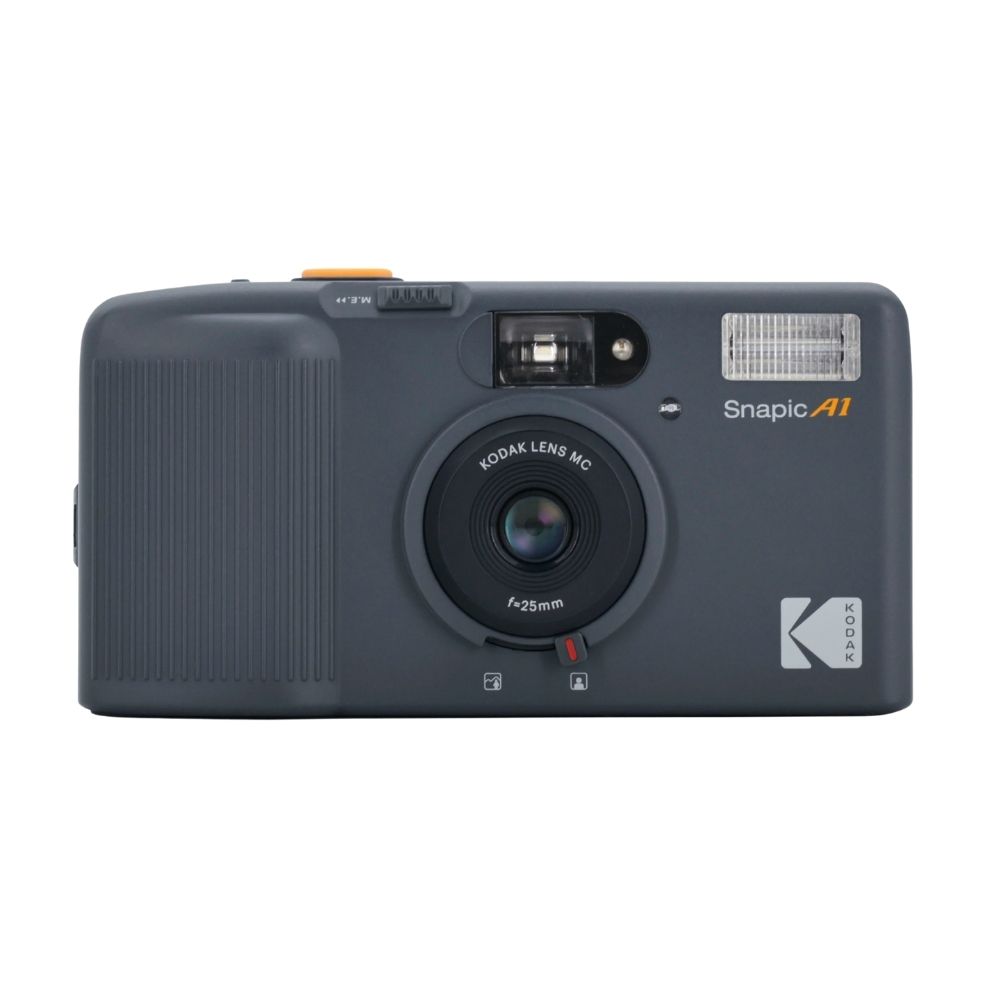 KODAK 柯達 Snapic A1 35mm 復古光學雙焦三鏡底片相機 犀牛灰+36張底片一捲, , large