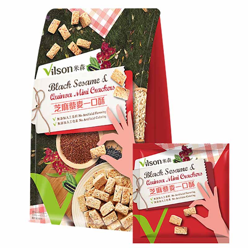 【米森 vilson】Black Sesame ＆ Quinoa Mini Cracker (20gx5 bags), , large