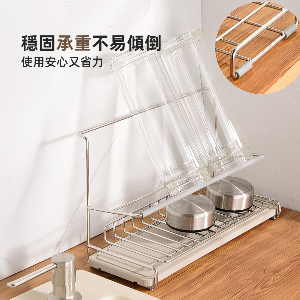 【上手家居】304不鏽鋼瀝水杯架(瀝水架/杯子收納架/杯架瀝水架/水杯架), , large