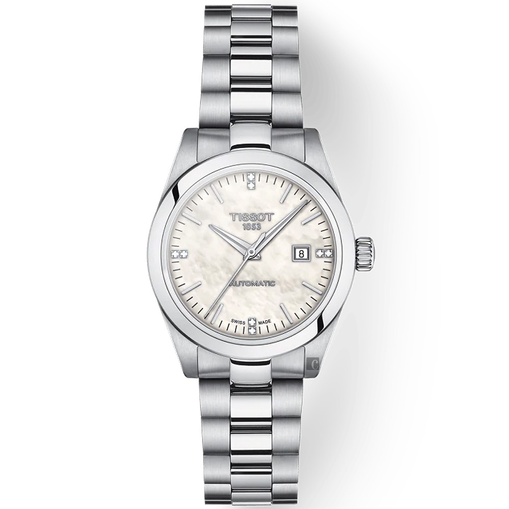 TISSOT 天梭 T-MY LADY 真鑽珍珠貝機械女錶-29.3mm T1320071111600, , large